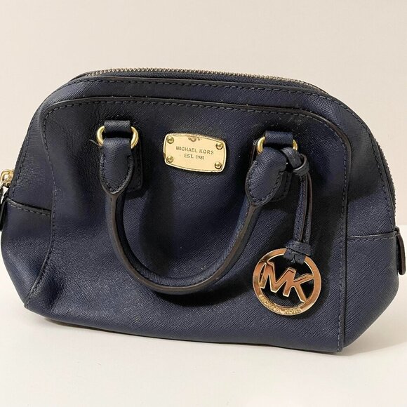 Michael Kors Saffiano Small Satchel Purse Stains - Picture 1 of 16